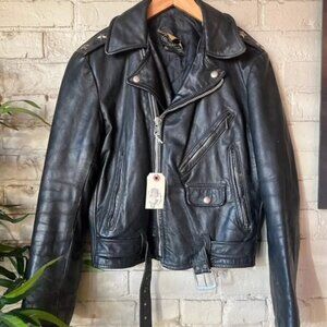Cooper Vintage 1960s Biker Leather Jacket Size 36 Medium Distressed